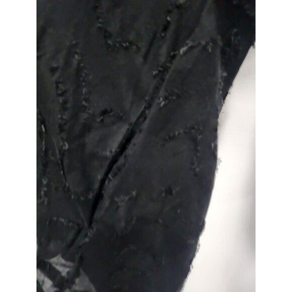 Kaktus Womens Textured Waterfall Cardigan Small Black Open Front Lightweight - Picture 9 of 11